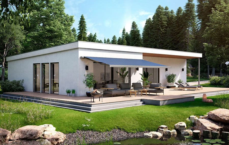 markilux 970 am weissen Bungalow